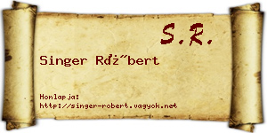 Singer Róbert névjegykártya